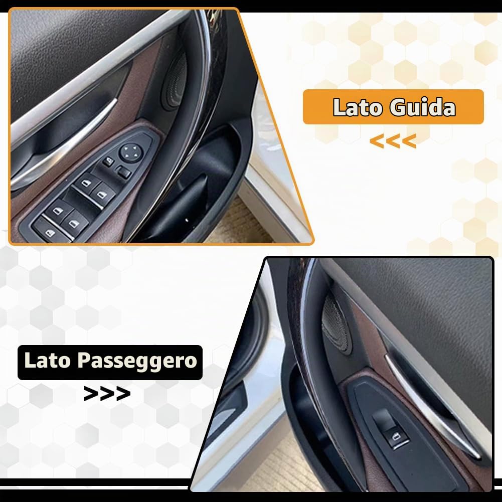 Nero Maniglia Interna Porta per Series 3 F30/F31/F34/F80:320,328,330,335,M3 (2012-2018) and 4 Series F32/F33/F36/F82/F83:428,435. M4 (2014-2017)