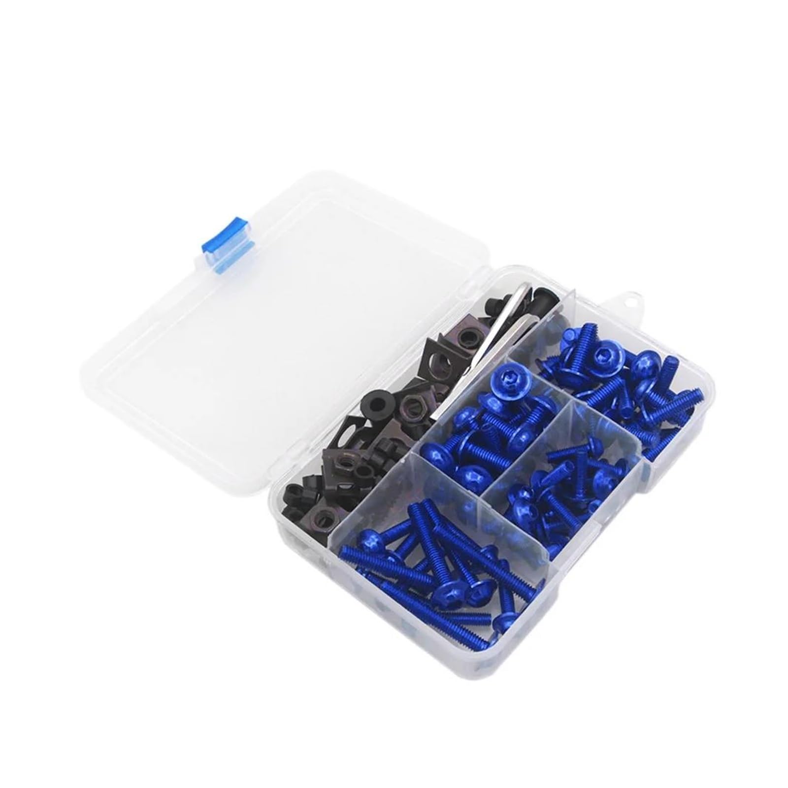 Motorcycle Nut Bolt Parts For Bajaj For Pulsar Ns 200 Rs200 Ns200 N250 180/125 For Dominar 400 177 PCS Motorcycle Fairing Bolts Kit(Blue)