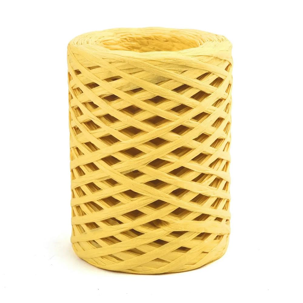 VIXDA 100M Natural Raffia Straw Yarn Hand-Knitted Crocheting Grass Paper Rope For DIY Sunhat Beach Bag Cord Baking Gift Packaging Rope