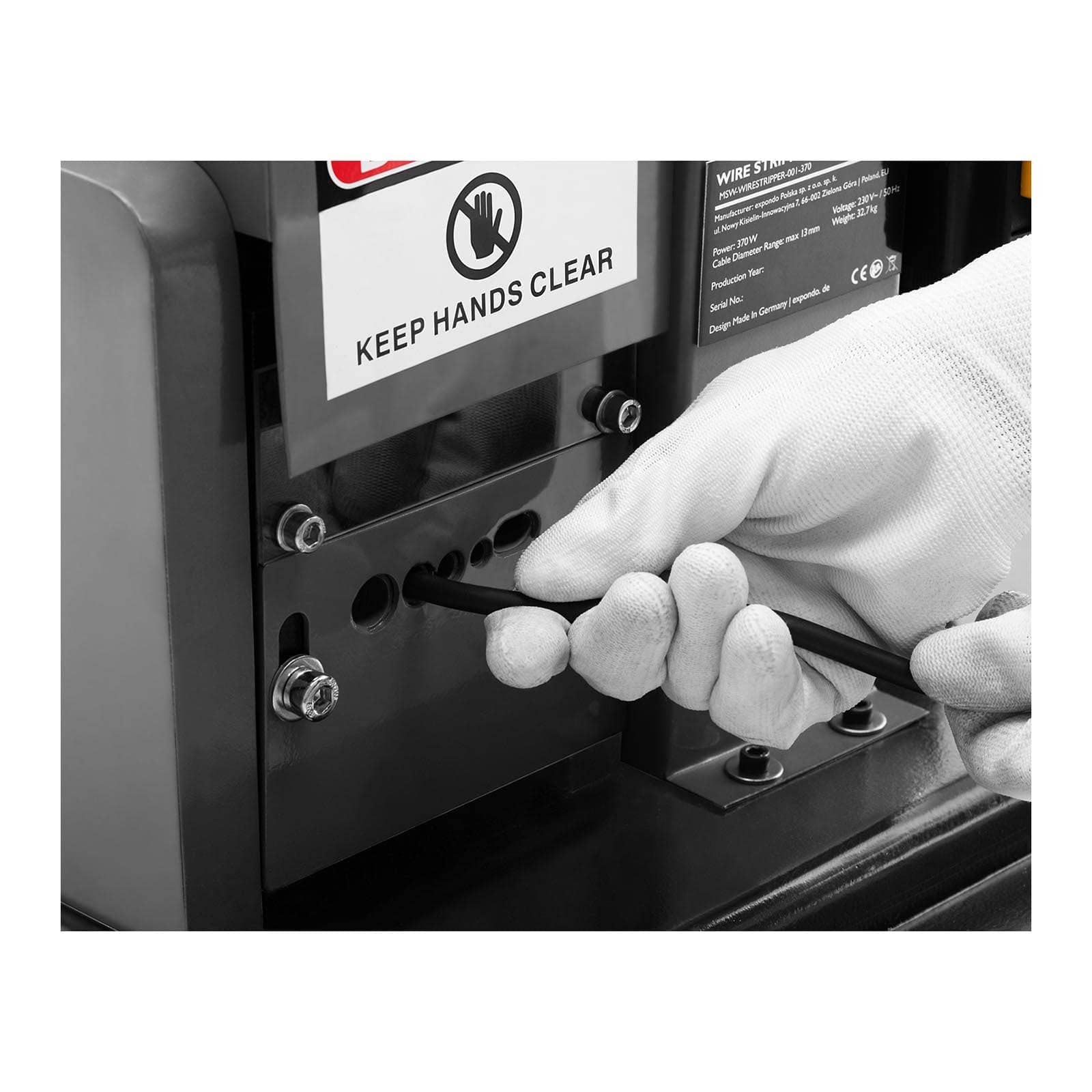 MSW Sguainacavi Macchina Spelacavi MSW-WIRESTRIPPER-002-1500 (1.500 W, 9 Passacavi, 1-43 mm)