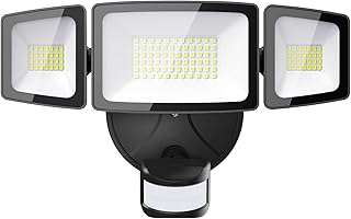 Onforu 55W LED Security Lights Motion Sensor Light Outdoor, 5500LM, 6500K, IP65 Waterproof, Flood Outdoor Detector with Adjustable 3 Head, Hardwired Wall for Entryway, Yard, Garage