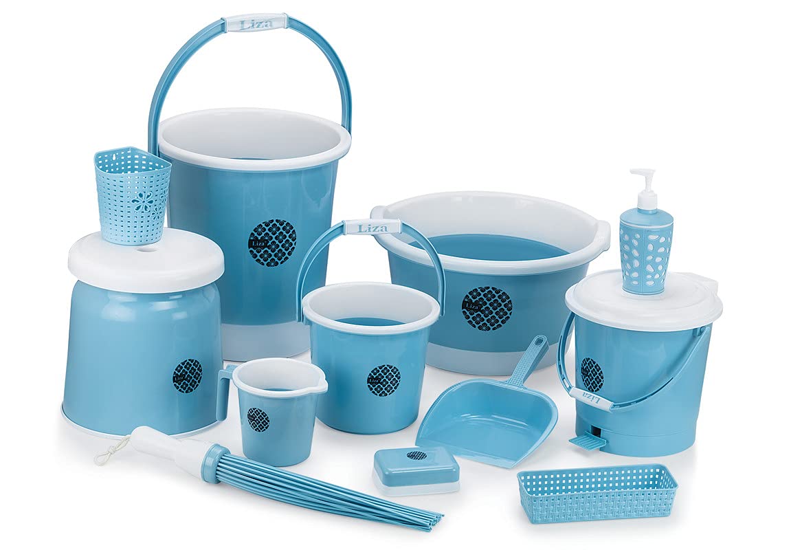 Buy Liza Jumbo Bathroom Set Combo 12 Pcs. (25ltr Bucket, Big Tub, Big