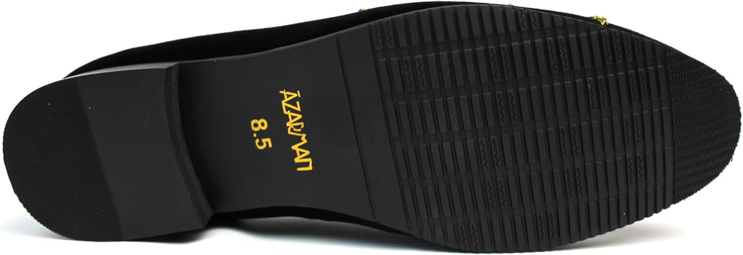 Slip On Mens Black Velvet Dress Loafers with Gold Or Silver Rhinestone Stars - Image 6