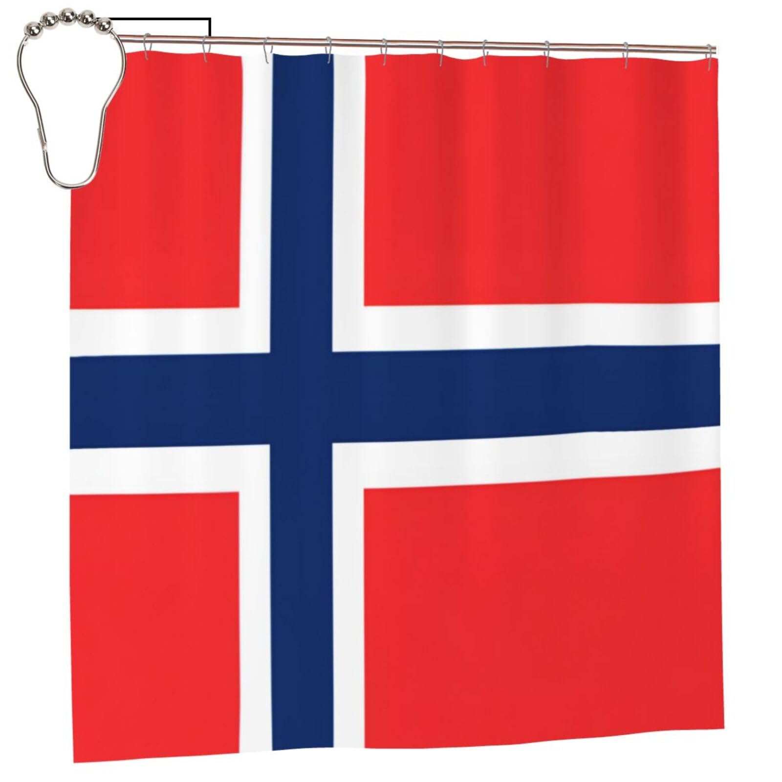 Klgrtjhk Iron Norwegian Flag Shower Curtain 72X72in Bathroom Curtain﻿