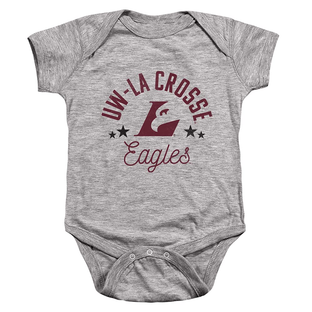 University of Wisconsin La Crosse Official Eagles Unisex Infant Snap Suit for Baby,Athletic Heather, 18 Months