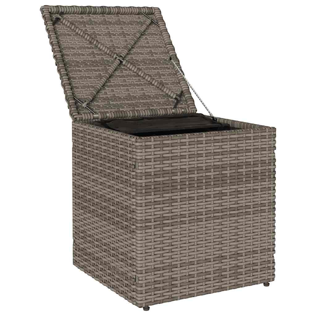 vidaXL Taburetes de jardín con Cojines 2 uds Gris 40x40x43 cm, Asiento de jardín, Asientos al Aire Libre, Taburete de Cubo, Asientos de jardín