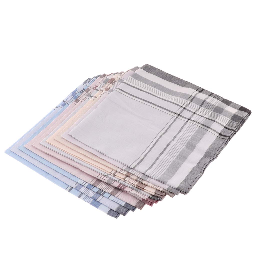 3x10pcs Cotton Plaid Men Handkerchief Square Decorative Suits Grid Hanky| Casual | Daily Wear | Party Wear-image-48