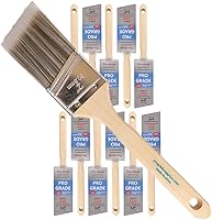 ProGrade 12-Pack 2-Inch Angle Paint Brushes - Synthetic Bristles for Precision Cut-Ins, Trim & Streak-Free Finishes