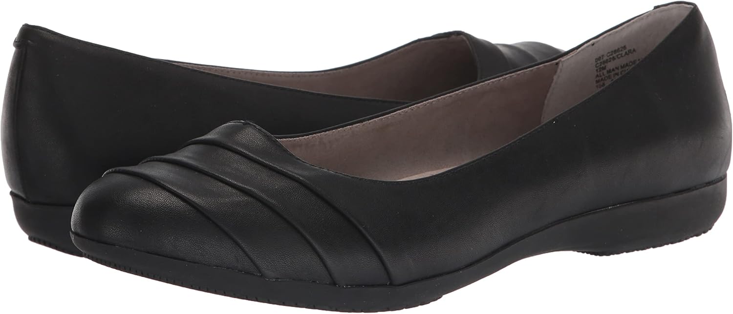 CLIFFS BY WHITE MOUNTAIN Women's Shoes Clara Ballet Flat 9 Black/Burnished/Smooth