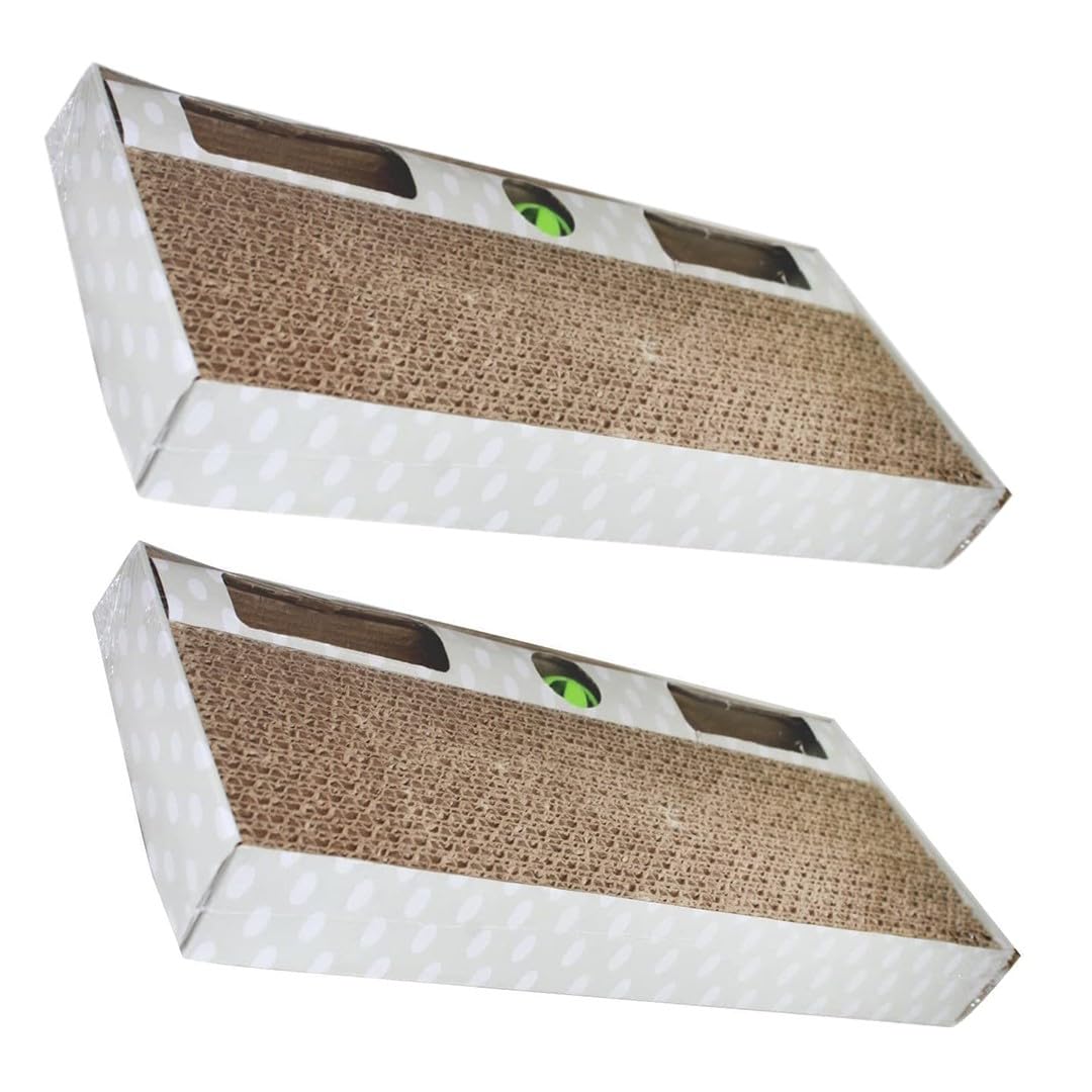 THE PET POINT Nootie Cat Scratcher With Toy Ball And Bell - Corrugated Cardboard Scratching Pad For Indoor Cats And Kittens - Durable Texture Design For Furniture Protection (Pack Of 1) (B0D2HVKMM4) Amazon Price History, Amazon Price Tracker
