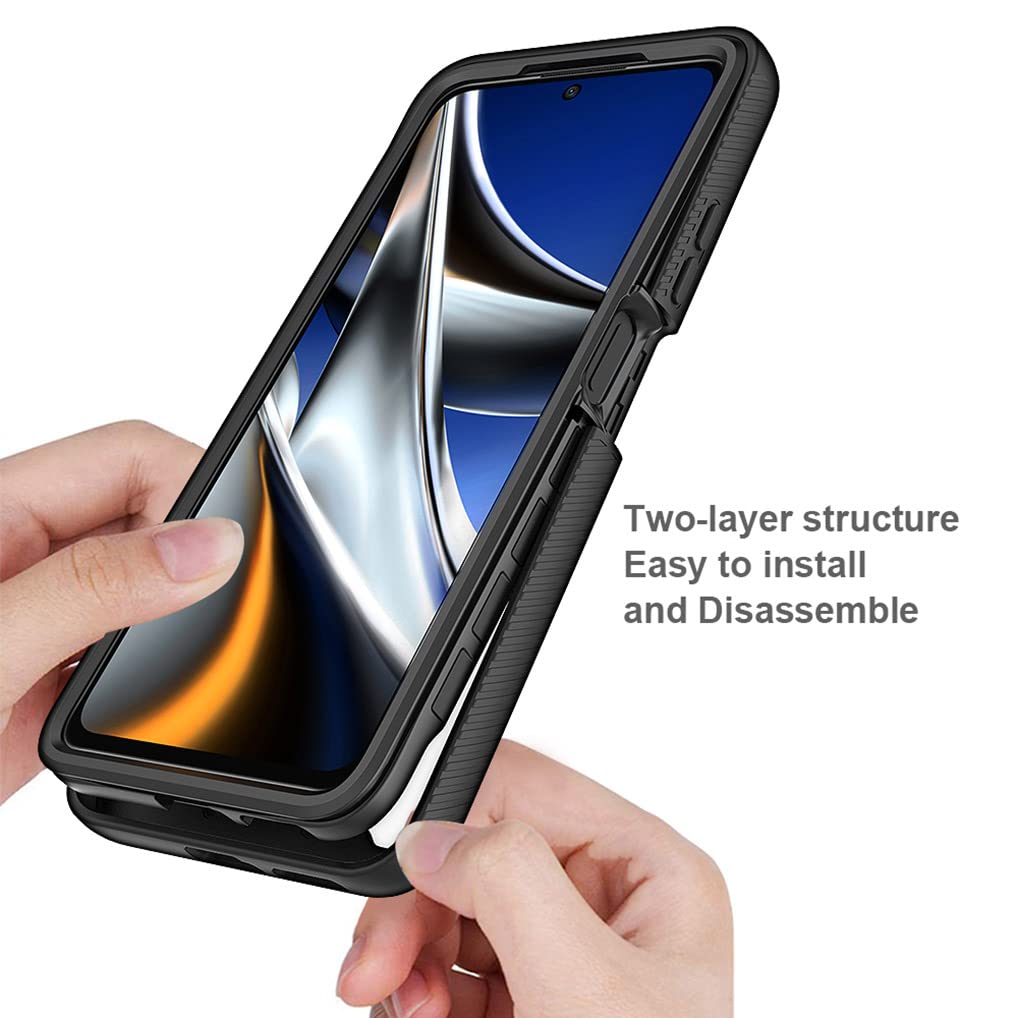 ZXLZKQ per Xiaomi Poco X4 PRO 5G Cover + Vetro Temperato Pellicola Protettiva, Trasparente Anti-Giallo Silicone Antiurto Morbido TPU Bumper Case Custodia per Xiaomi Poco X4 PRO 5G (6.67) - WMA33