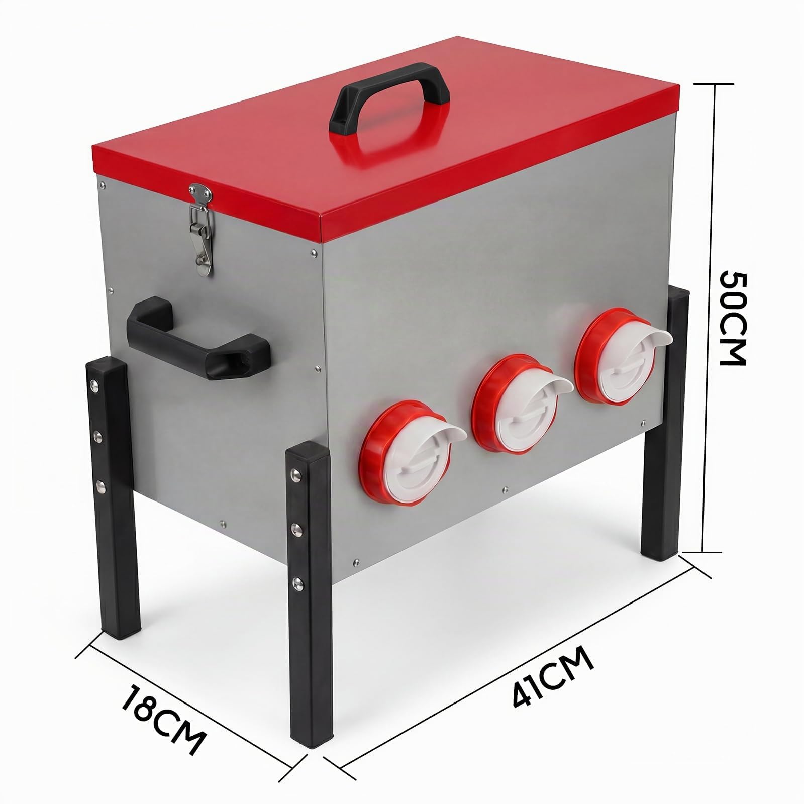 Futterautomat Hühner 15KG Großvolumiger Automatischer Hühnerfutterautomat, Hühnerfutter Automat mit 6 Löchern aus Metall, Futterspender für Hühner, Enten & Gänsen, für Stall/Hof/Garten
