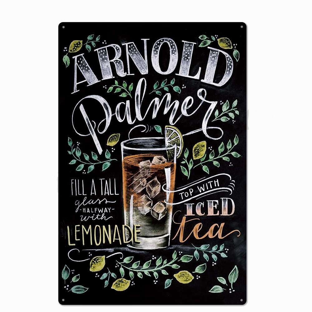Cocktail Bar - Metal Tin Sign Retro Vintage Plaque Set of 4