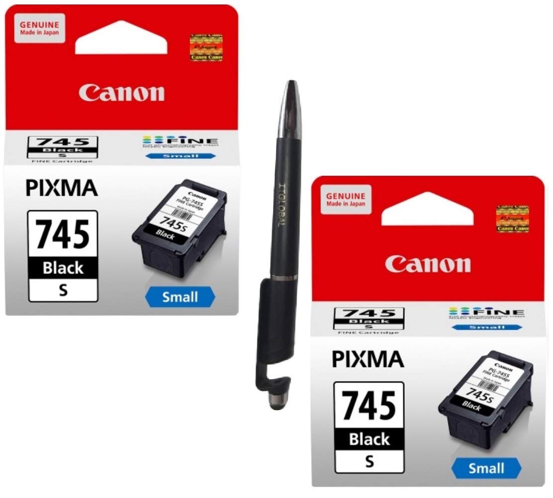 Canon 745 Small Ink Cartridge Twin - 2 Pcs with ITGLOBAL 3in1 Multi-Function Mobile Phone Stand, Stylus Pen, Anti-Metal Texture Rotating Ballpoint Pen (Very Colors) (B07YB6KD2M) Amazon Price History, Amazon Price Tracker