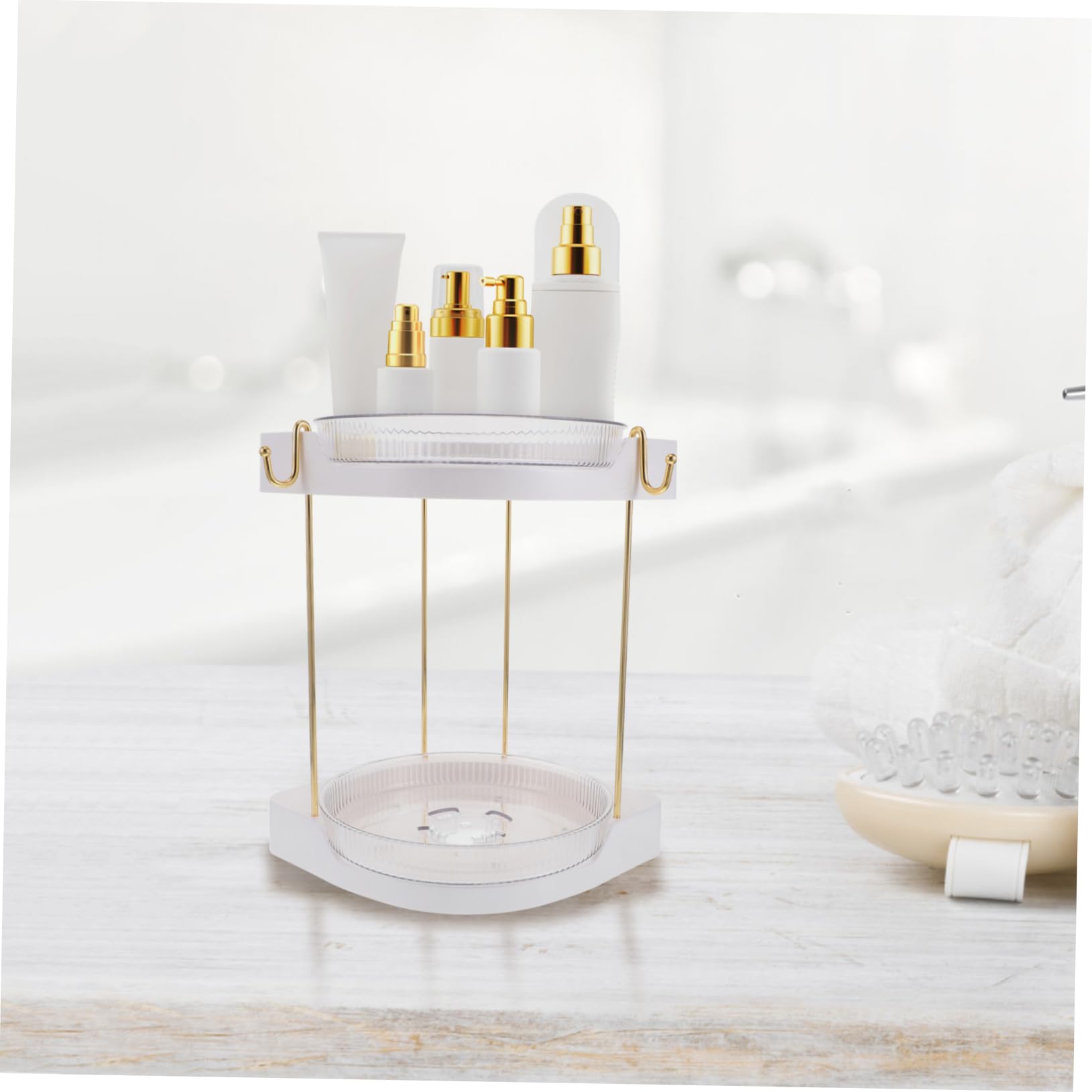 POPETPOP Drehbarer Kosmetik-organizer Aus Staubdicht Stufigem Lagerregal Stehender Make-up-organizer Rotierendes Make-up-regal Für Badezimmer Und Eitelkeit