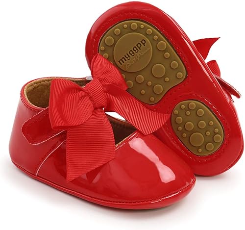 Miniatura 5 de Zapatos de bebé Mary Jane Flats antideslizantes con suela suave para bebés y niños pequeños, primeros caminantes, para fiestas, Navidad y vestidos