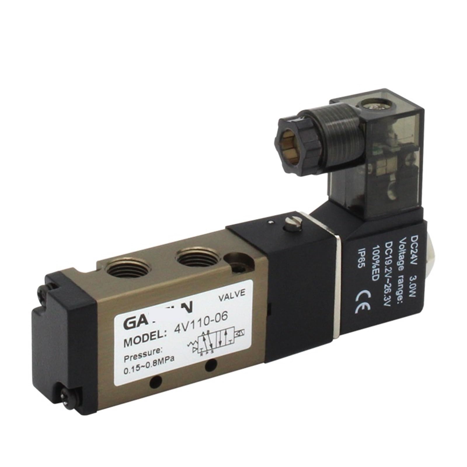 Électrovanne 4V110-06 résout les fuites d'air avec raccord 6mm 1/8