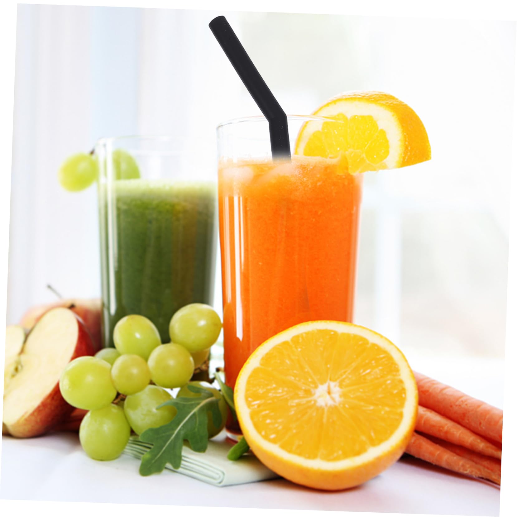 Healeved 48stücke Teiliges Set Wiederverwendbare Silikon-trinkhalme Mit Reinigungsbürsten Flexibles Lebensmittelechtes Material Für Getränke Bubble Tea Und Für Unterwegs