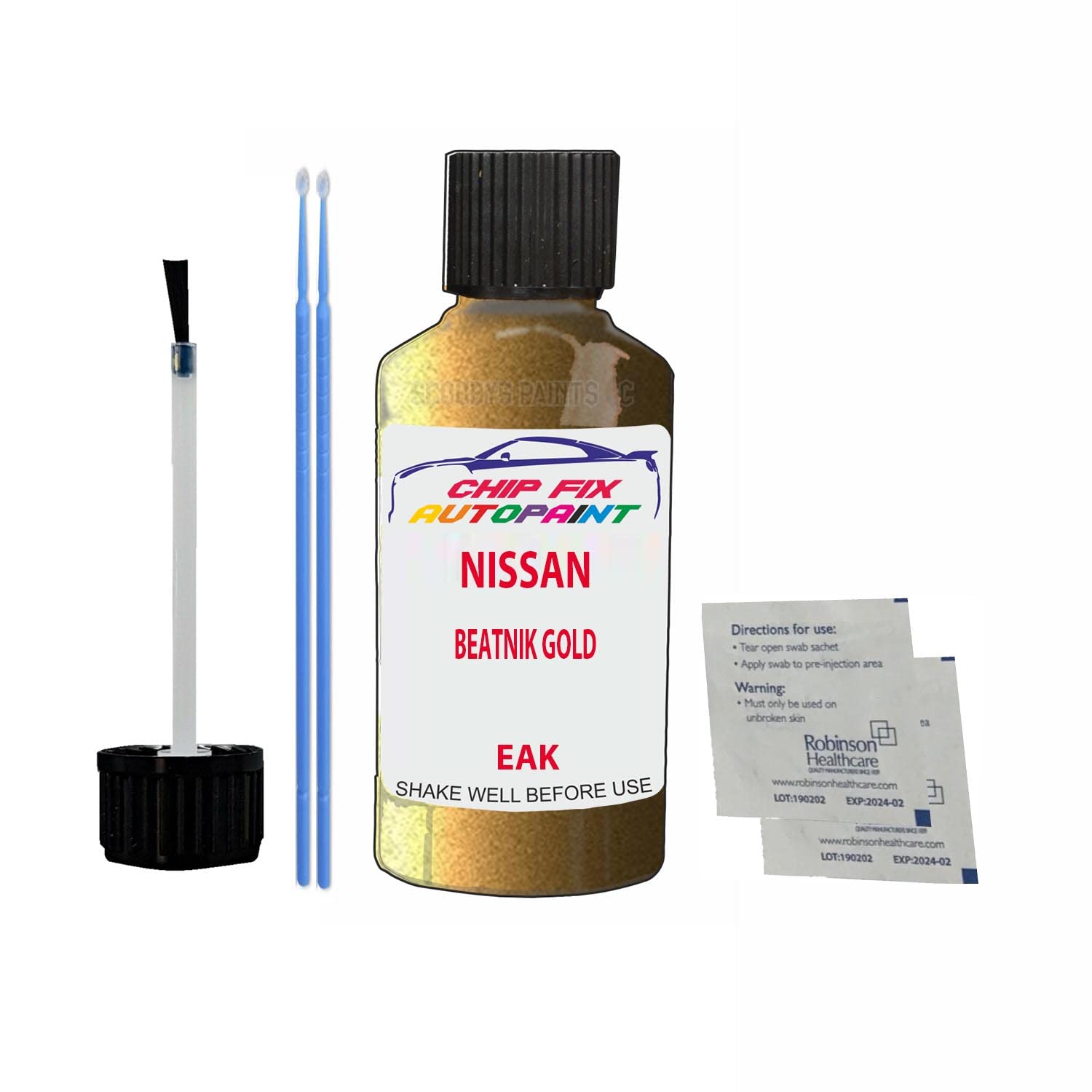 Scoobys Paints Back In The Mix Beatnik Gold Touch Up Paint For Nissan Note Eak 2012-2017 30Ml Bottle Brush Scratch Stone Chip Repair Pen