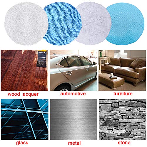 Siquk 24 Packs Polishing Bonnet Pads (5 To 6 Inches) Including 12 Packs Microfiber Car Polishing Bonnet 4 Packs Waxing Bonnet 6 Packs Non-Woven Buffing Pad And 2 Packs Cotton Bonnet For Car Polisher #TOP4