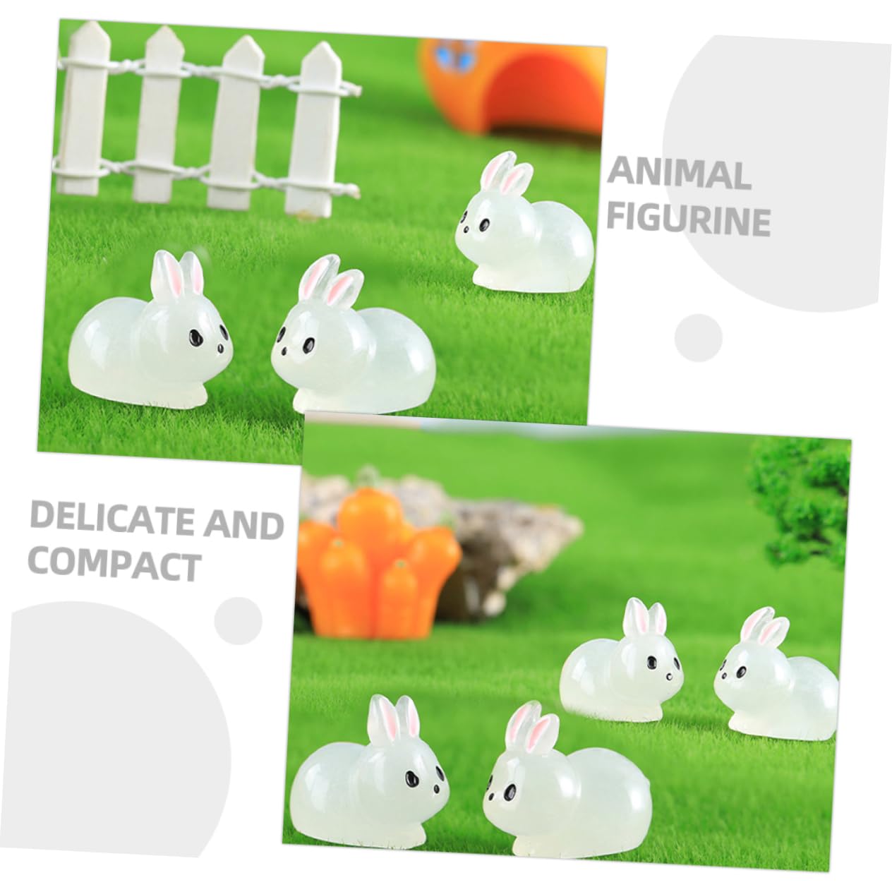 Yardwe 120 Pcs Micro Paysage Lapin Cour Accessoire Accessoires De Jardin Compact Animal Décor Lapin Statue Animal Ornement Cour Animal Statue Adorable Lapin Figure Lapin Décor