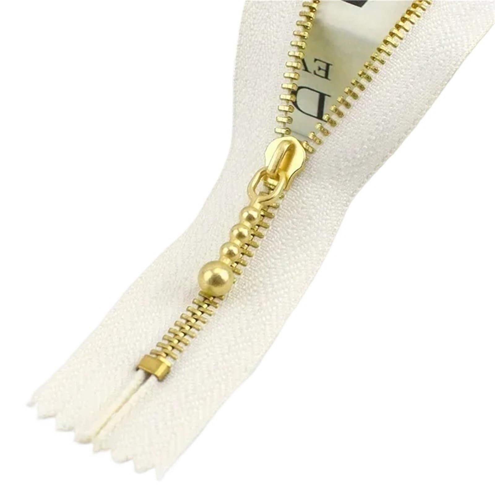 Cremallera de Metal for chaqueta, cremalleras con bloqueo automático, bolsillo reparación, cierre cremallera, Kit costura repuesto, 10/20 piezas, 12-40cm, 3#(WhiteGold,20cm-20Pcs)