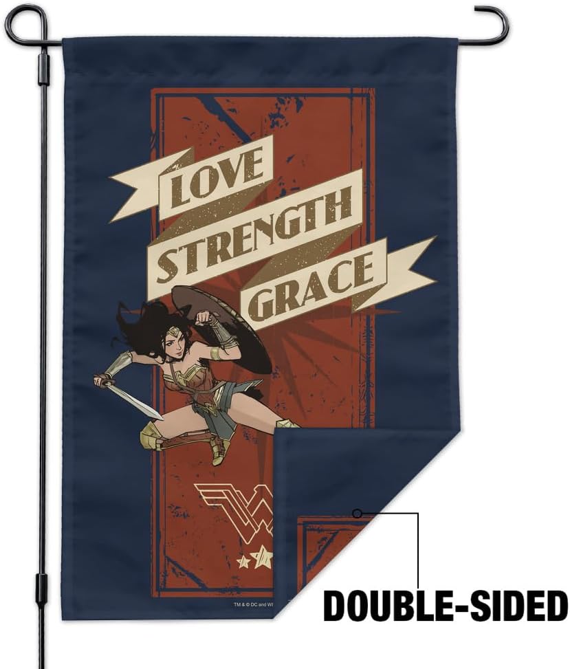 GRAPHICS & MORE Wonder Woman Movie Love, Strength, Grace Garden Yard Flag