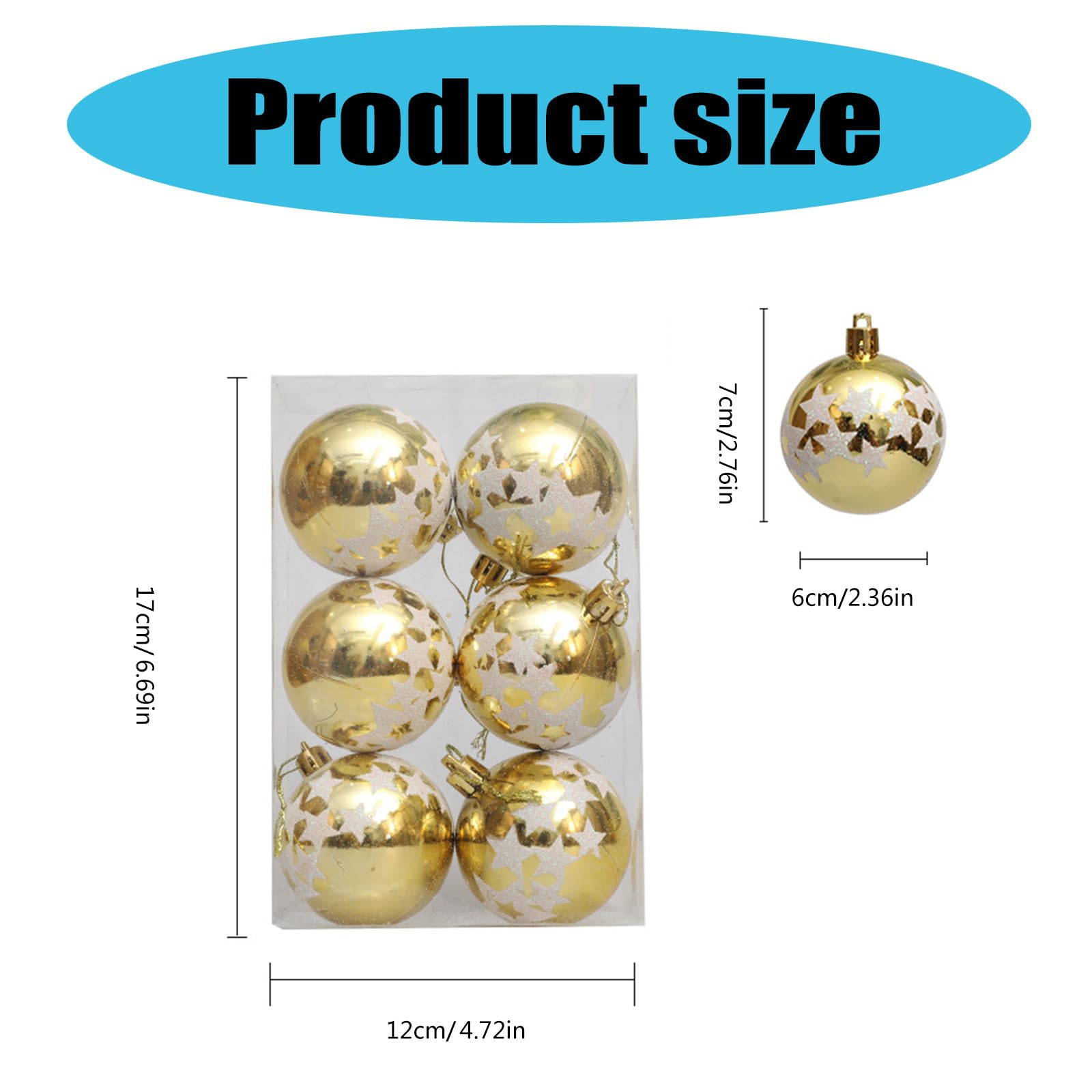 PANGBOER Di 4Boxes Palline decorative di Natale Albero di Natale Appeso Decorazione Elegante Sfera Pendente Ornamento Accessori Albero