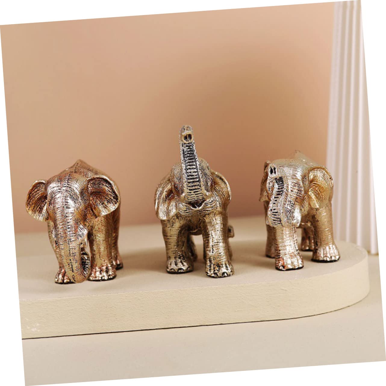 Abaodam 3pezzi Statuetta Elefante Resina Decorazione Nordic Per Ufficio e Casa Design Unico e Leggero Ornamentazione Elegante Per Interni e
