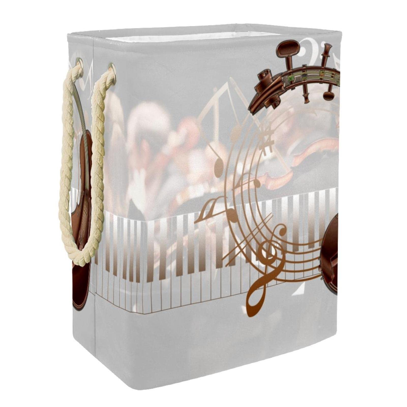 Panier à linge notes de musique grand bac de rangement pour dortoir et chambre