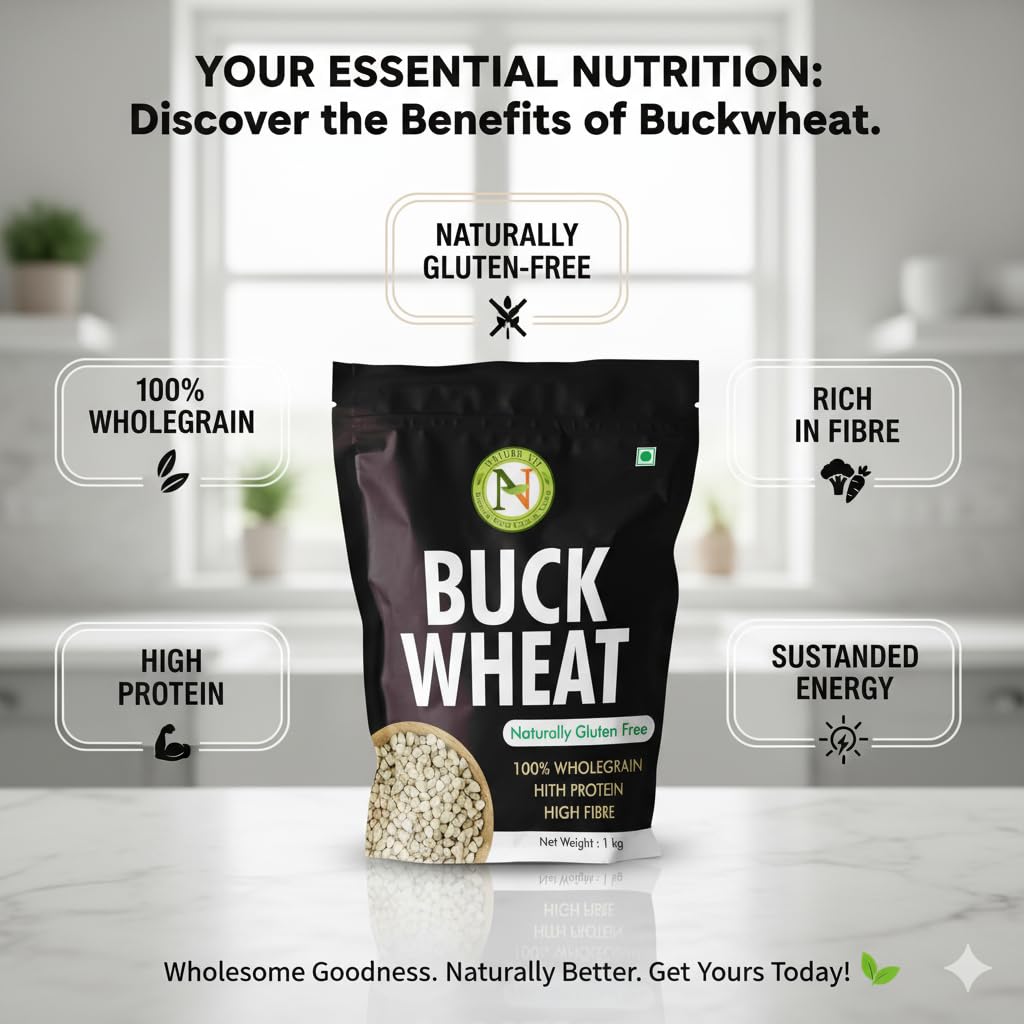 Nature Vit Buckwheat Seeds, 1 kg | Kuttu Giri | Gluten-Free Superfood for Delicious Sweet & Savory Recipes - Image 5 thumbnail