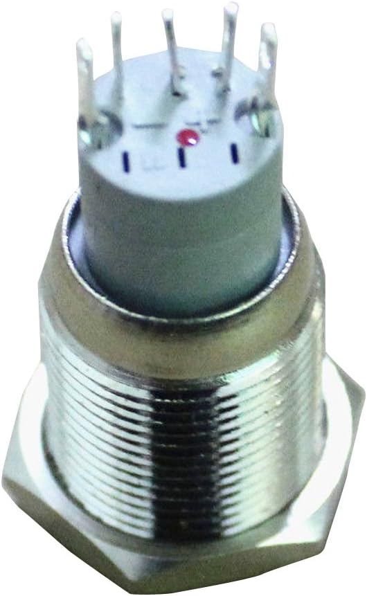 ESUPPORT 12V Car Red LED Emergency Hazard Warning Push Button Metal Switch