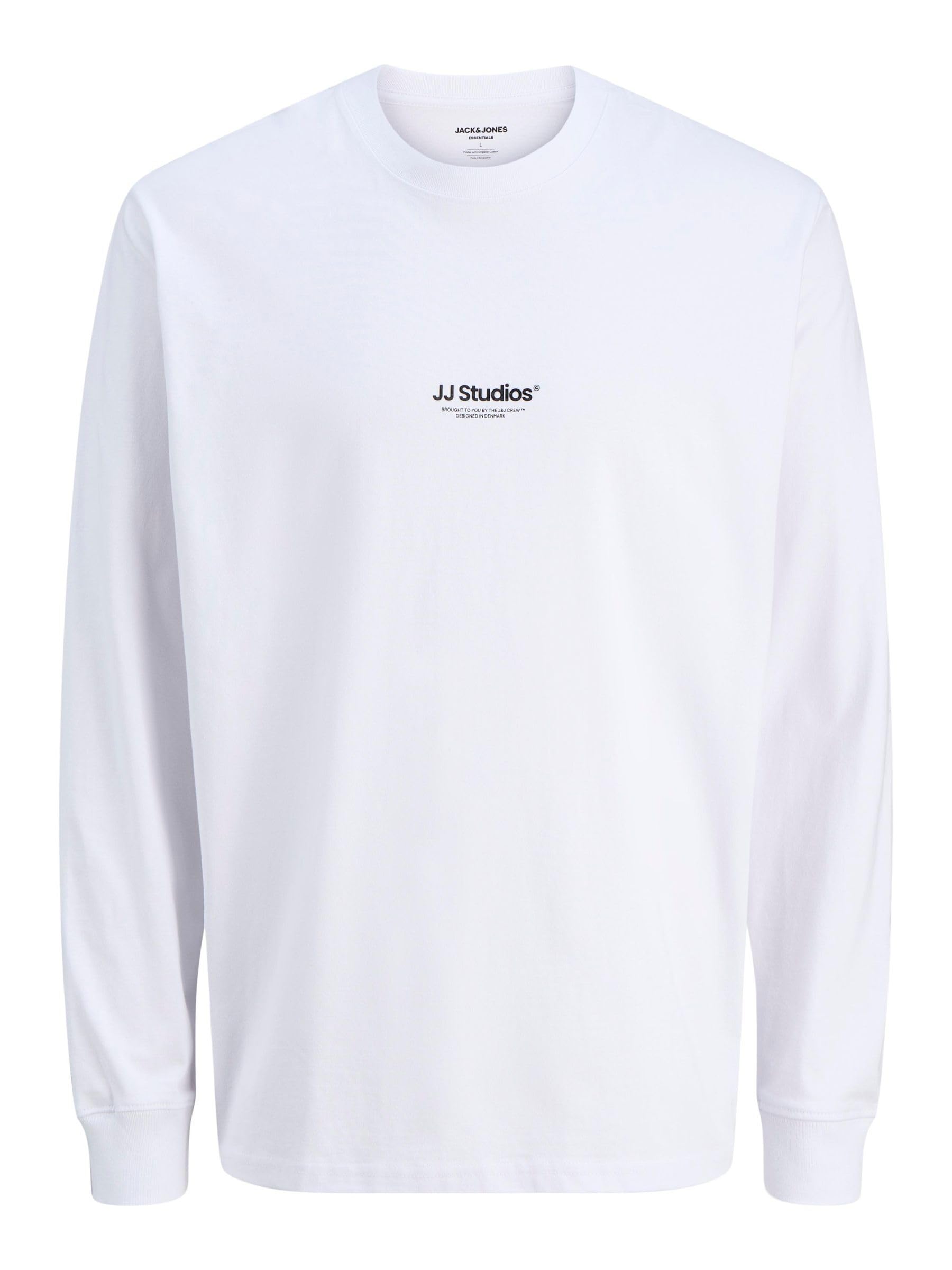 JACK & JONES Jjesoho Tee LS Crew Neck Noos, White, XL
