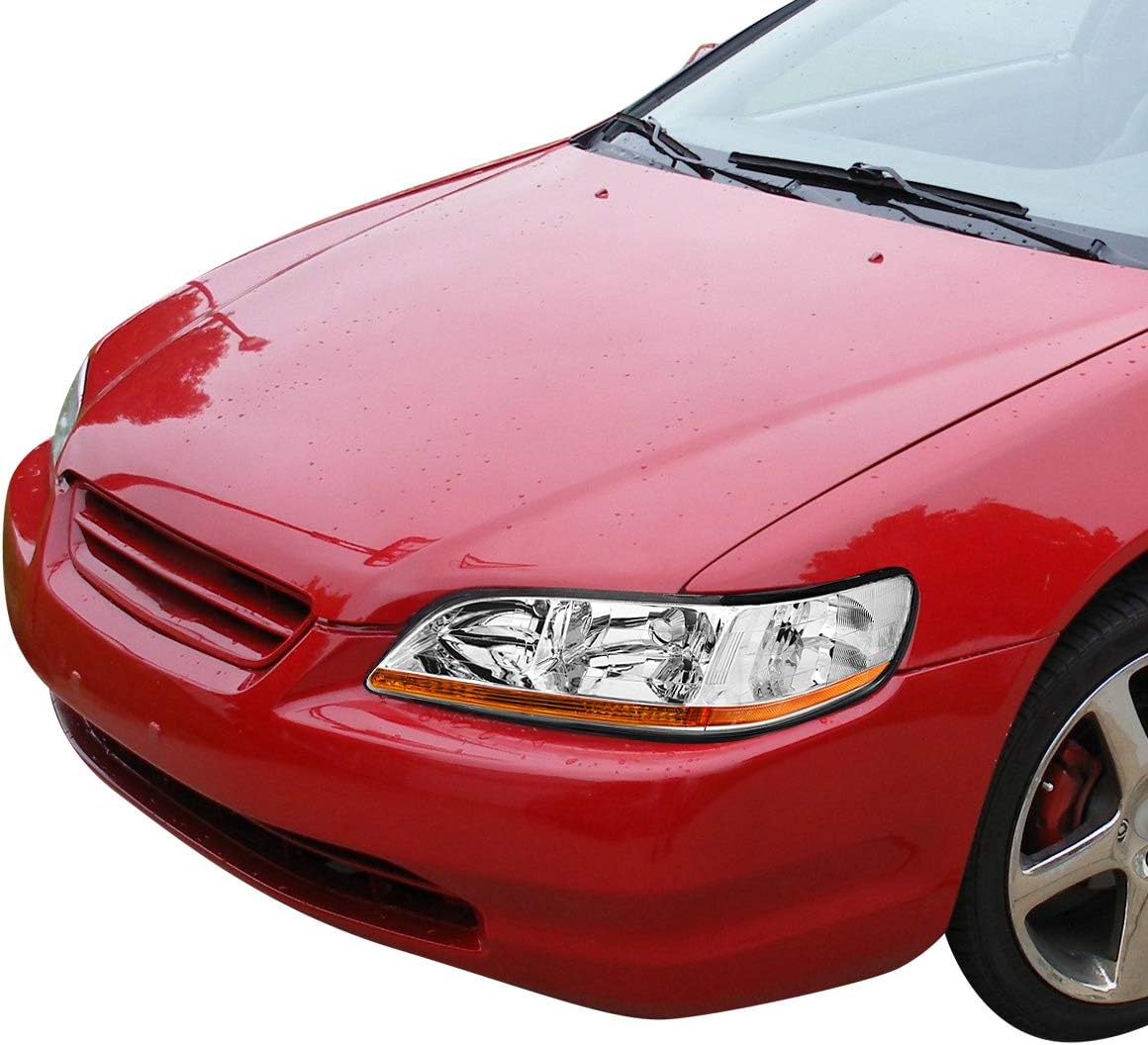 Auto Dynasty Headlight Lamps Compatible with Honda Accord 98-02, OE Style Passenger/Right Side, HO2503111, Chrome Housing