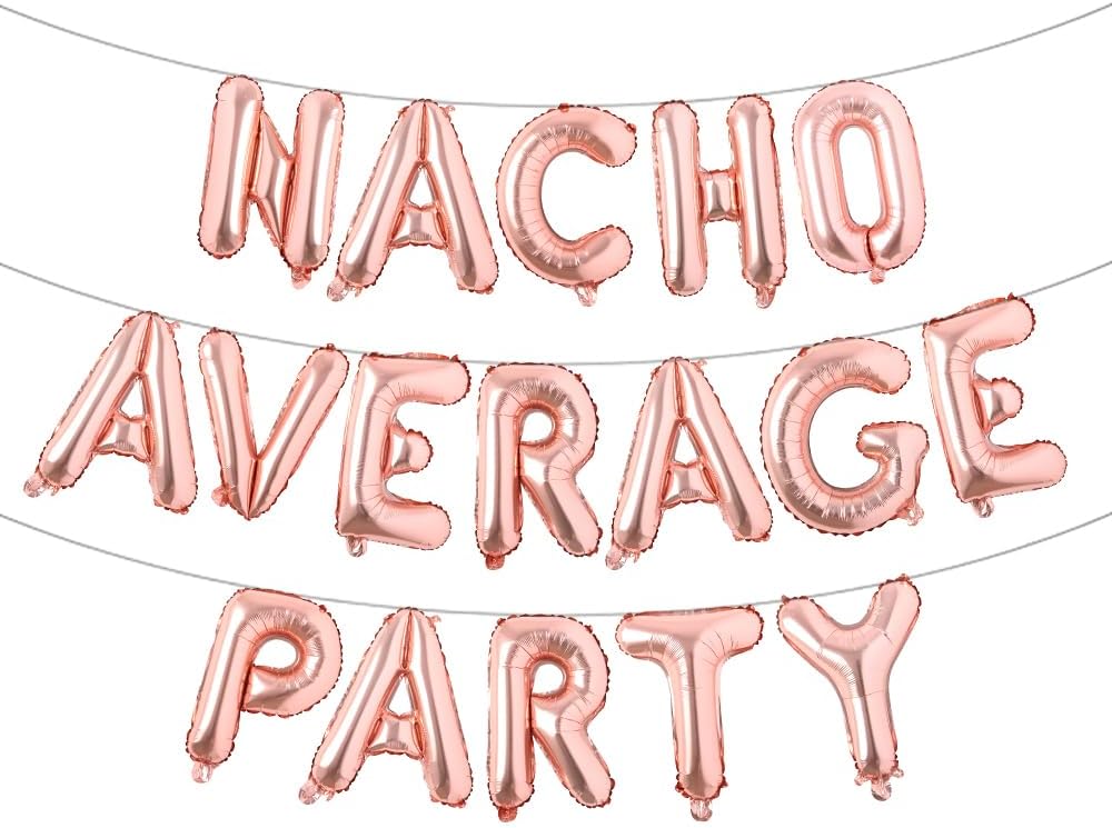 NACHO AVERAGE PARTY Fiesta Mexican Decoration Banner Balloons Taco (Pink) image 5