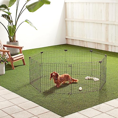 Amazonベーシック(Amazon Basics) ペットサークル ペットフェンス 犬用 折りたたみ可能 金属製 パネル8枚 150 x 150 x 61cm 八角形 ブラック の商品画像 5