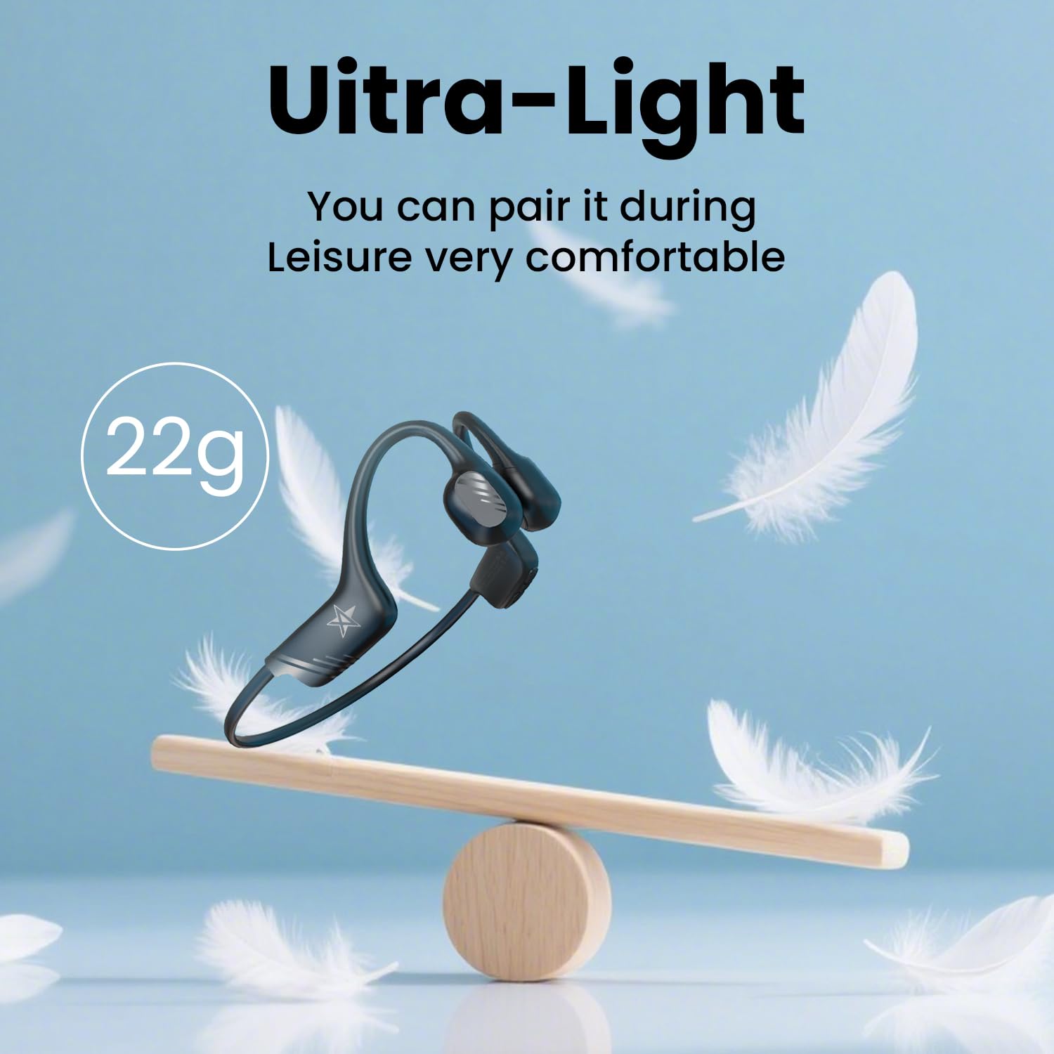 Cuffie a conduzione ossea, auricolari aperti con microfono, Bluetooth 5.4 IPX5, resistenti al sudore, per sport e fitness, allenamento, corsa, ciclismo, palestra, escursionismo...