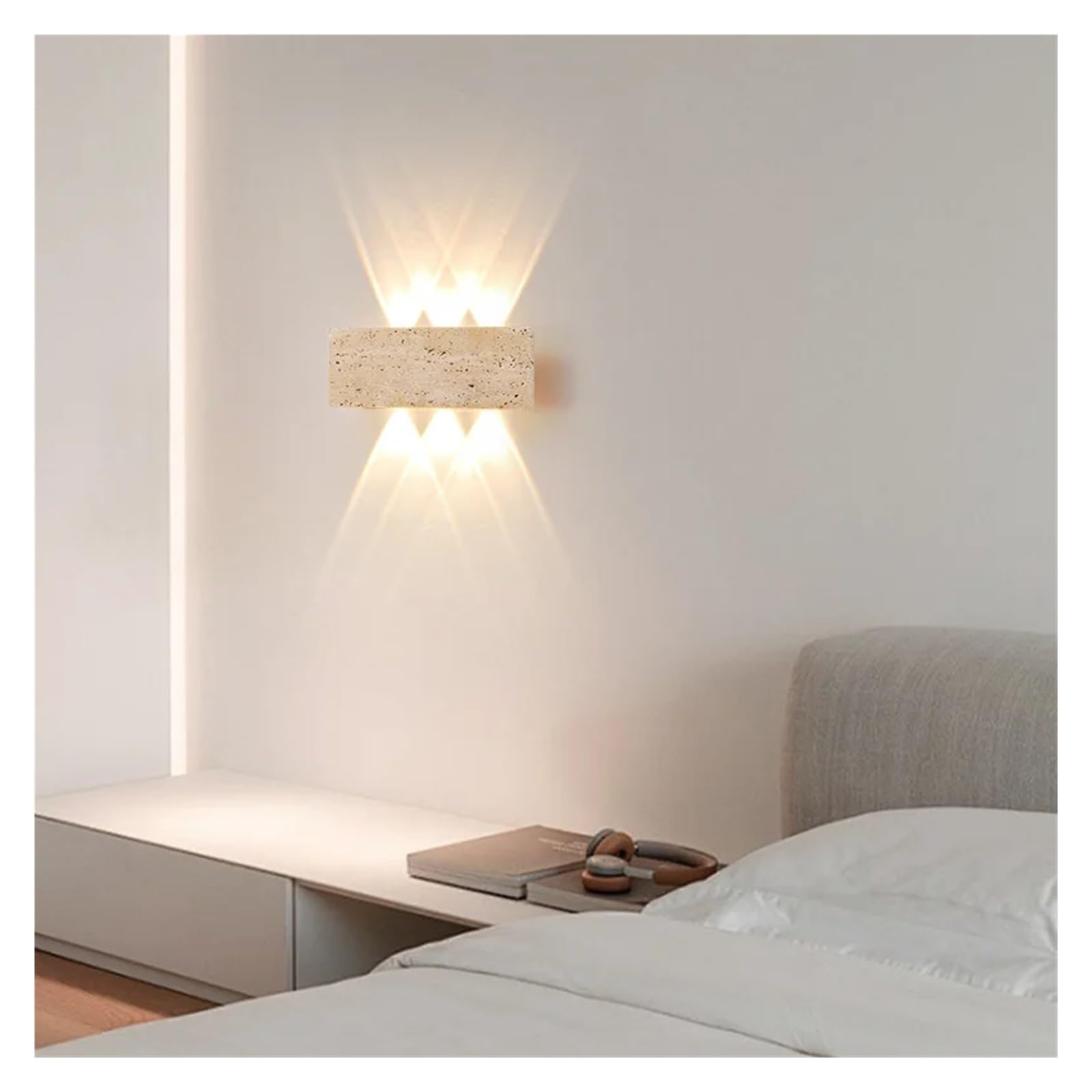 Mur LED Lampe Jardin lumière Pierre IP65 extérieur étanche Chevet rétro Appliques luminaire décoration de la Maison intérieur(32cm-Outdoor)