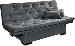 Sofá Cama Baú 3 Lugares Multiuso (Cinza)