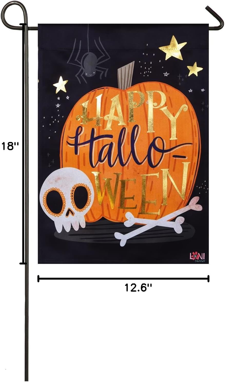 Evergreen Flag Halloween Skull Suede Garden Flag - 12.5 x 18 Inches Outdoor Decor for Homes and Gardens