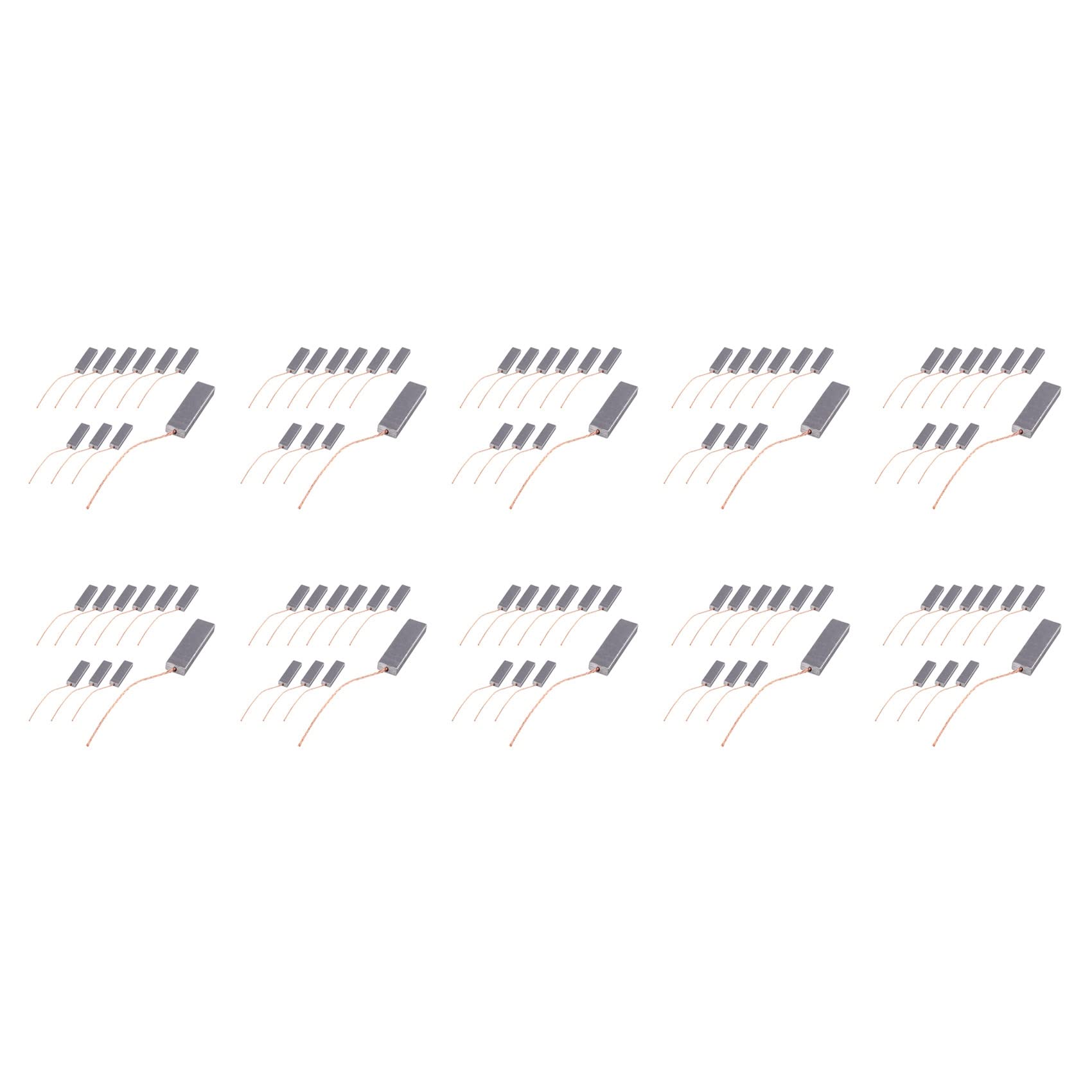 Lot de 100 balais de charbon pour moteur de type tambour de machine à laver 5 x 13,5 x 40 mm