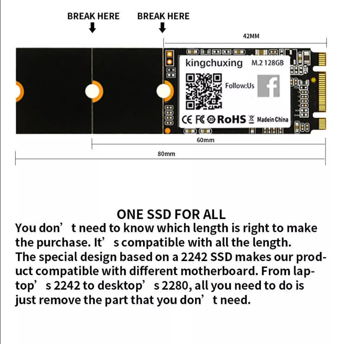 Amazon.com: Kingchuxing M.2 SATA SSD, 2TB 2280 2260 2242