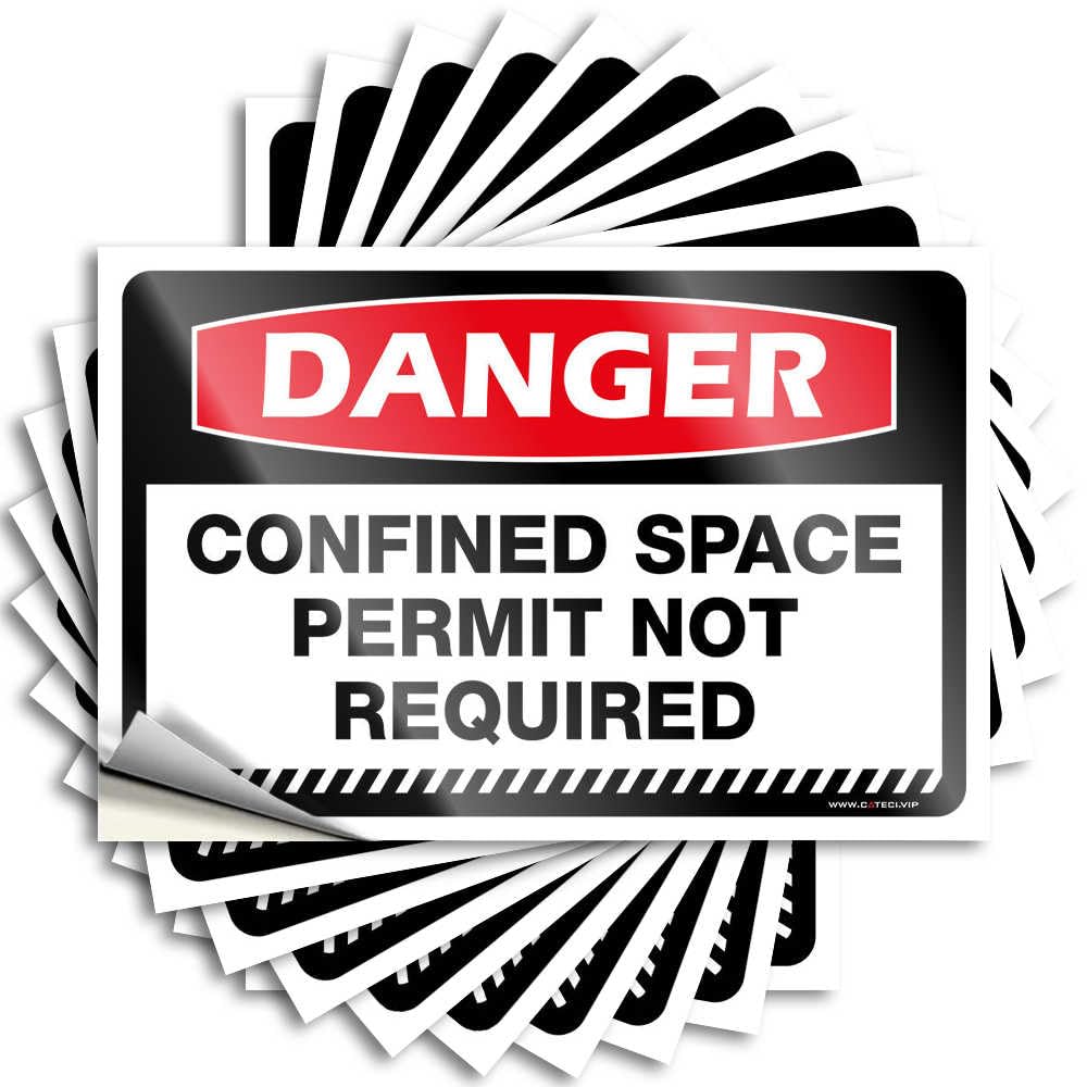 Tattoos Bath Decor Easy Apply | Danger Confined Space Permit Not Required Cozy Bottle Peel and Stick(6X9CM)