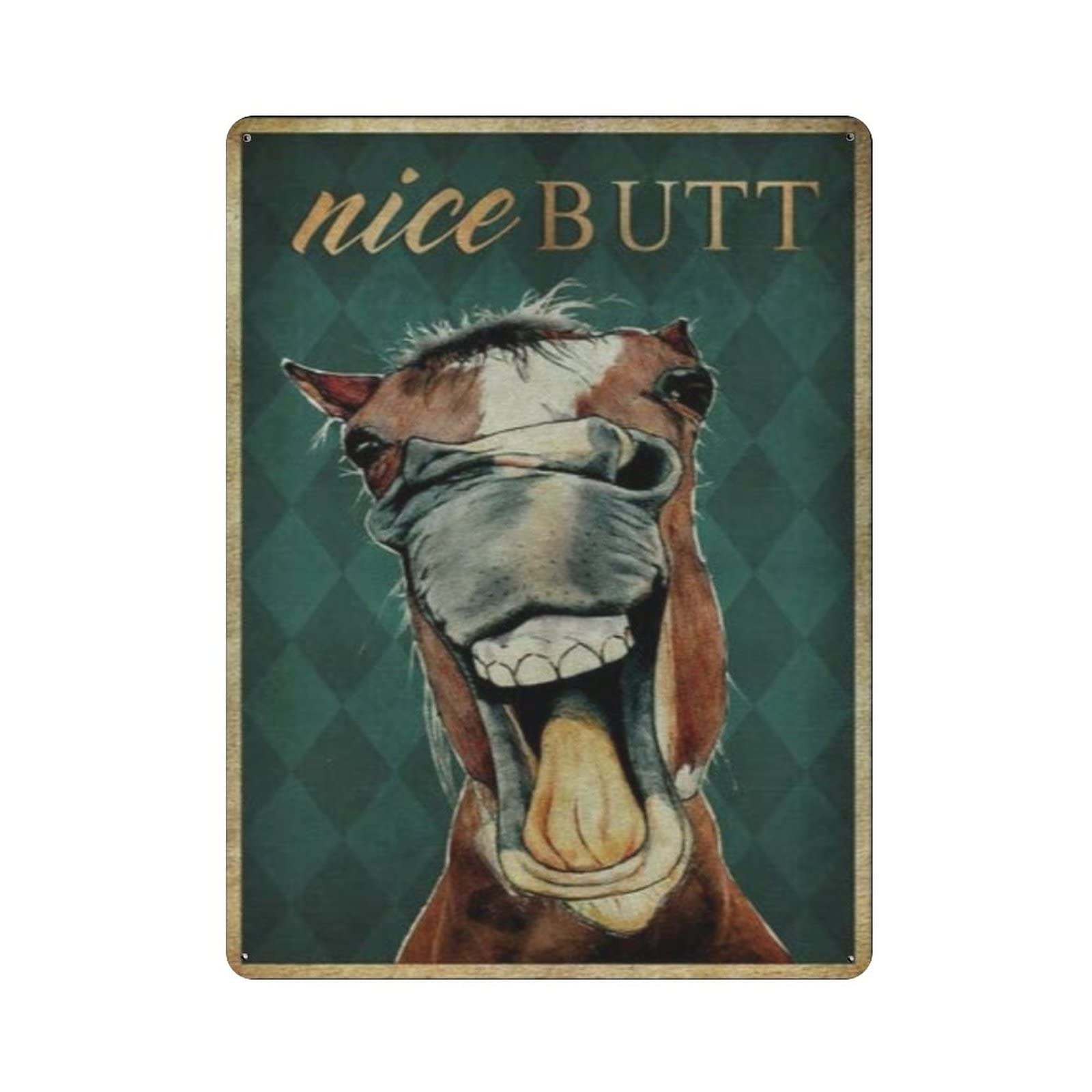 AOOEDM Nice Butt Horse Vintage Tin Sign Metal Tin Signs for Man Cave Funny Art Wall Plaque Kitchen Bar Pub Coffee Shop Wall Decor