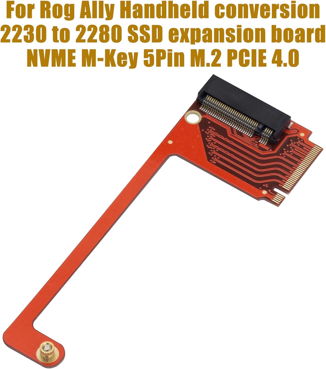 for Rog Ally Handheld Conversion 2230 to 2280 SSD Hard Drive Expansion Board NVME M-Key NGFF M.2 PCIE 4.0 3.0 Gold Finger High Capacity Adapter 90 Degree Upgrade Converter Expansion Card Red