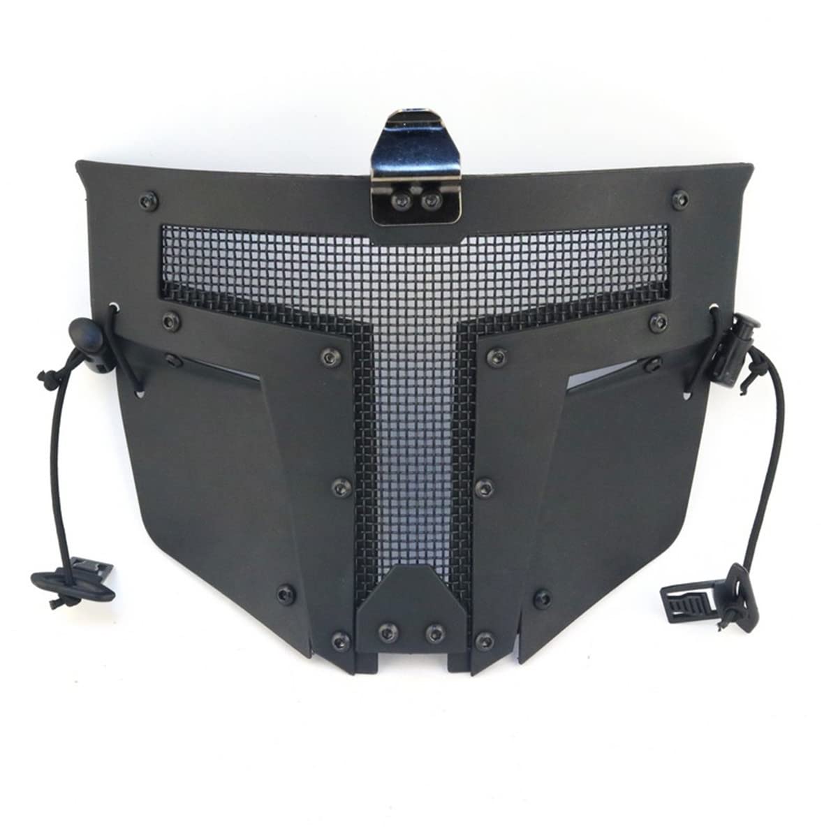 Airsoft Full Face Mask Tactical SPT Mesh Mask Fit for Fast Helmet Duty Face Protection (Black)