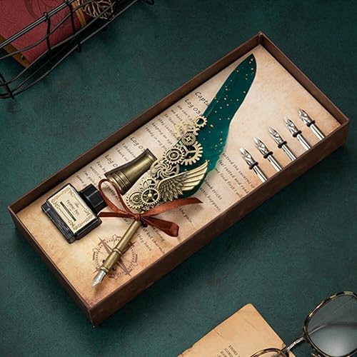 Miniatura 4 de Juego de bolígrafos de caligrafía de plumas retro, juego de pluma y tinta, juego de bolígrafos de caligrafía para escribir, escribir cartas, firmar