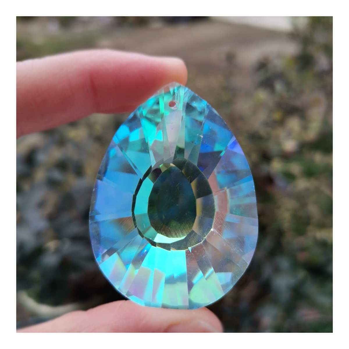 YUZGUHEY 5pcs AB Color Hanging Pendant Crystal Prism Chandelier Parts Decoration Crystals Lighting Lamp Replacement