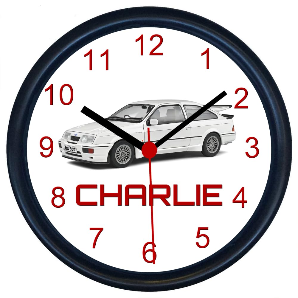 Key Expressions Black Personalised Classic Car Wall Clock For Ford Sierra Rs500 Cosworth Enthusiasts