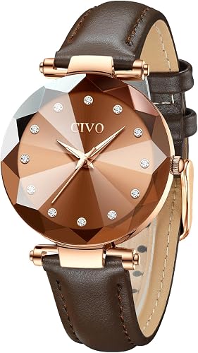 CIVO Relojes para Mujer Reloj Damas de Malla Impermeable Cuero Lujo Minimalista Elegante Banda de Acero Inoxidable Relojes de Pulsera Moda Vestir Negocio Casual Reloj de Cuarzo